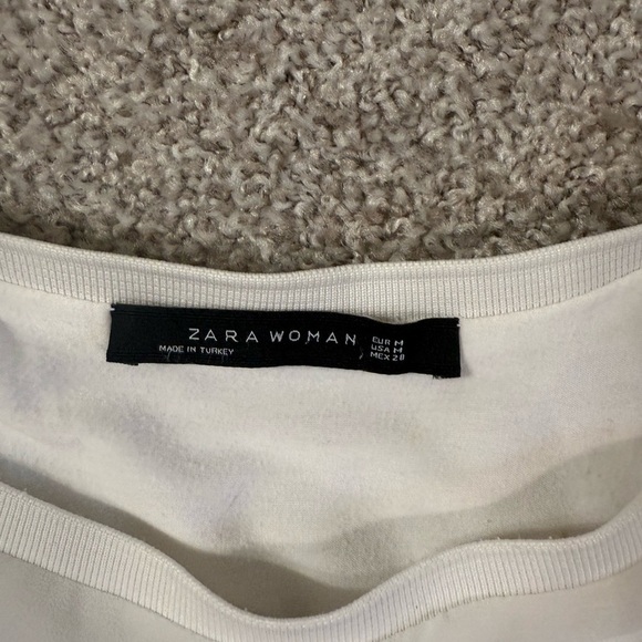 ZARA Woman beautiful Coquette Romantic White Flutter Sleeve Blouse Ruffle Sleeve - Picture 6 of 6